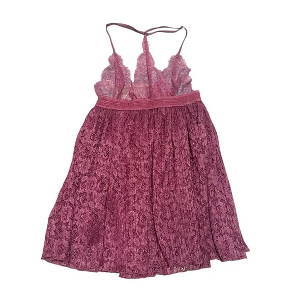 Victoria’s Secret Burgundy lace babydoll dress/top size XS - Picture 2 of 8